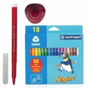 Фломастеры 18 ЦВЕТОВ CENTROPEN «Just Perfect», смываемые, устойчивы к высыханию, 2510/18KK, 725101801