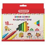 Фломастеры ПИФАГОР «ЭНИКИ-БЕНИКИ», 18 цветов, вентилируемый колпачок, 151402