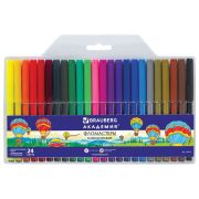 Фломастеры BRAUBERG «АКАДЕМИЯ», 24 цвета, вентилируемый колпачок, ПВХ упаковка, 151413