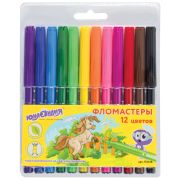 Фломастеры ЮНЛАНДИЯ 12 цветов, «УРОКИ РИСОВАНИЯ», вентилируемый колпачок, ПВХ, 151416
