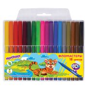 Фломастеры ЮНЛАНДИЯ 18 цветов, «УРОКИ РИСОВАНИЯ», вентилируемый колпачок, ПВХ, 151417