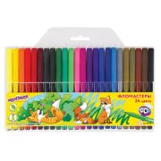 Фломастеры ЮНЛАНДИЯ 24 цвета, «УРОКИ РИСОВАНИЯ», вентилируемый колпачок, ПВХ, 151418