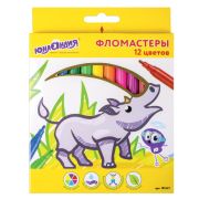Фломастеры ЮНЛАНДИЯ 12 цветов, «ЭКЗОТИКА», вентилируемый колпачок, картон, 151421