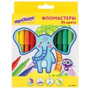 Фломастеры ЮНЛАНДИЯ 24 цвета, «ЭКЗОТИКА», вентилируемый колпачок, картон, 151423