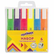 Набор текстовыделителей ЮНЛАНДИЯ 6 шт., АССОРТИ, «COLORSTAR», линия 1-4 мм, 151709