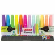 Набор текстовыделителей 12 ЦВЕТОВ на подставке, BRAUBERG «DELTA», линия 1-5 мм, 151737