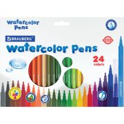 Фломастеры BRAUBERG «PREMIUM», 24 цвета, УЛЬТРАСМЫВАЕМЫЕ, классические, вентилируемый колпачок, картонная коробка с европодвесом, 151940