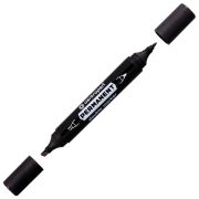 Маркер перманентный двусторонний CENTROPEN 1666, ЧЕРНЫЙ, круглый/скошенный, 1/1-4 мм, 616660112