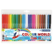 Фломастеры 24 ЦВЕТА CENTROPEN «Colour World», трехгранные, смываемые, вентилируемый колпачок, 7550/24TP, 775502484