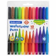 Фломастеры трехгранные 12 цветов, вентилируемый колпачок, BRAUBERG «PREMIUM», ПВХ-упаковка, 152193