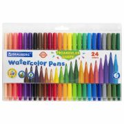 Фломастеры трехгранные 24 цвета, вентилируемый колпачок, BRAUBERG «PREMIUM», ПВХ-упаковка, 152194