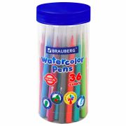 Фломастеры в тубе классические 36 цветов, вентилируемый колпачок, BRAUBERG «PREMIUM», 152200