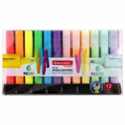 Набор текстовыделителей 12 ЦВЕТОВ на подставке, BRAUBERG «ORIGINAL NEON», линия письма 1-5 мм, 152217