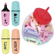 Текстовыделитель мини BRAUBERG «PASTEL Mini», АССОРТИ В ПЛАСТИКОВОЙ БАНКЕ, линия 1-5 мм, 152432