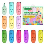 Набор текстовыделителей мини 12 ЦВЕТОВ BRAUBERG KIDS «CUTE CATS», линия 1-5 мм, 152437