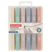 Набор текстовыделителей двусторонних 6 ЦВЕТОВ МОРАНДИ, BRAUBERG «Morandi», линия 1-5 мм, 152514