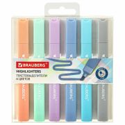 Набор текстовыделителей 6 ПАСТЕЛЬНЫХ ЦВЕТОВ, BRAUBERG «Macaroon», линия 1-5 мм, 152515