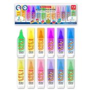 Набор текстовыделителей мини с принтами, 12 ЦВЕТОВ, BRAUBERG, 6 неоновых цветов + 6 пастельных цветов, линия 1-5 мм, 152537