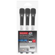 Маркеры на магните со стирателем для белой доски и планера, 3 шт., черные, BRAUBERG POP-ART, 1-2 мм, 152570