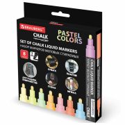 Маркеры меловые CHALK LIQUID MARKER, ПАСТЕЛЬ, НАБОР 8 ЦВЕТОВ, 3 мм, стираемые, BRAUBERG «CHALK», 152598