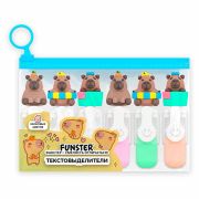 Набор текстовыделителей с топперами 6 ЦВЕТОВ НЕОН, «КАПИБАРЫ», линия 1-4 мм, FUNSTER (ФАНСТЕР), 152646