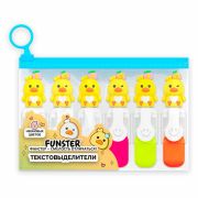 Набор текстовыделителей с топперами 6 ЦВЕТОВ НЕОН, «НЕЖНЫЕ ЦЫПЛЯТА», линия 1-4 мм, FUNSTER (ФАНСТЕР), 152648