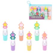 Набор текстовыделителей с топперами 6 ЦВЕТОВ ПАСТЕЛЬ, «КОСМО», линия 1-4 мм, FUNSTER (ФАНСТЕР), 152654