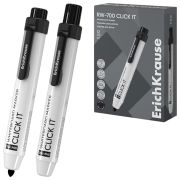 Маркер стираемый для белой доски автоматический ERICH KRAUSE RW-700 «Click it», ЧЕРНЫЙ, 2 мм, 60830