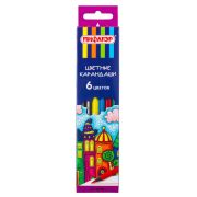 Карандаши цветные ПИФАГОР «СКАЗОЧНЫЙ ГОРОД», 6 цветов, шестигранные, 181582