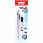 Карандаш механический 0,5 мм + грифели HB 12 штук на блистере, BRAUBERG «ROSE PINK», 181971