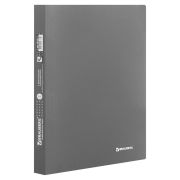 Папка с металлическим скоросшивателем и внутренним карманом BRAUBERG «Диагональ», серебристая, до 100 листов, 0,6 мм, 221353