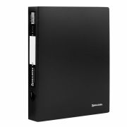 Папка на 4 кольцах BRAUBERG «Стандарт», 40 мм, черная, до 300 листов, 0,9 мм, 221620