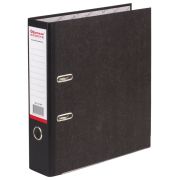 Папка-регистратор ОФИСНАЯ ПЛАНЕТА, усиленный корешок, мраморное покрытие, 80 мм, с уголком, черная, 221997