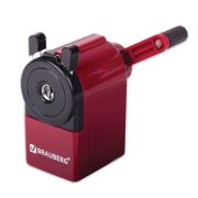 Точилка механическая BRAUBERG «JET», металлический механизм, черный/бордовый, 222517