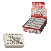 Ластик KOH-I-NOOR «Слон» 300/80, 26x18,5x8 мм, белый, прямоугольный, натуральный каучук, 0300080019KDRU