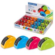 Точилка BRAUBERG «Roll», с контейнером, пластиковая, корпус ассорти, 228464