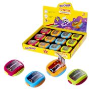 Точилка ЮНЛАНДИЯ «Звездолет Юнландика», с контейнером, пластиковая, корпус ассорти, 228471