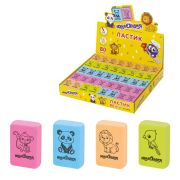 Ластик ЮНЛАНДИЯ «Зверушки», 28х18х10 мм, цвет ассорти, прямоугольный, 228706