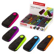Ластик BRAUBERG «ULTRA COLOR», 57х24х15 мм, ассорти, черный пластиковый футляр, 229562