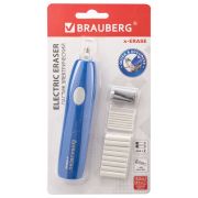 Ластик электрический BRAUBERG «X-ERASE», питание от 2 батареек ААА, + 16 сменных ластиков, 229608