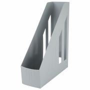 Лоток вертикальный для бумаг BRAUBERG «Contract» (260х85х300 мм), отверстия на торцах, серый, 230887