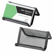 Подставка для визиток настольная BRAUBERG «Germanium», металлическая, 43х95х71 мм, черная, 231942