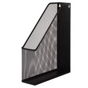 Лоток вертикальный для бумаг BRAUBERG «Germanium» (250х72х315 мм), металлический, черный, 231948