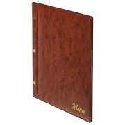 Папка «Меню» на трех винтах, с 10 файлами, 220х320 мм, коричневая, «ДПС», 2273.М-104