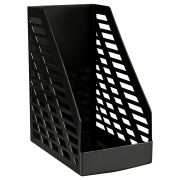 Лоток вертикальный для бумаг, увеличенная ширина (250х160х300 мм), «XXL», полипропилен, черный, ЛТВ-30551