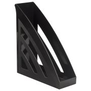 Лоток вертикальный для бумаг BRAUBERG «Office style», 245х90х285 мм, черный, 237278