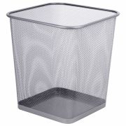 Корзина для бумаг квадратная 17 литров, BRAUBERG «Germanium», металл, серебро, 237976