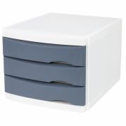 Бокс с 3 выдвижными лотками, корпус светлый, лотки серые, 235х300х355 мм, BRAUBERG «Office-Expert», 238040