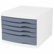 Бокс с 5 выдвижными лотками, корпус светлый, лотки серые, 235х300х355 мм, BRAUBERG «Office-Expert», 238045