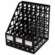 Лоток вертикальный для бумаг BRAUBERG «ULTRA», 240 мм, 6 отделений, сетчатый, сборный, черный, 238251